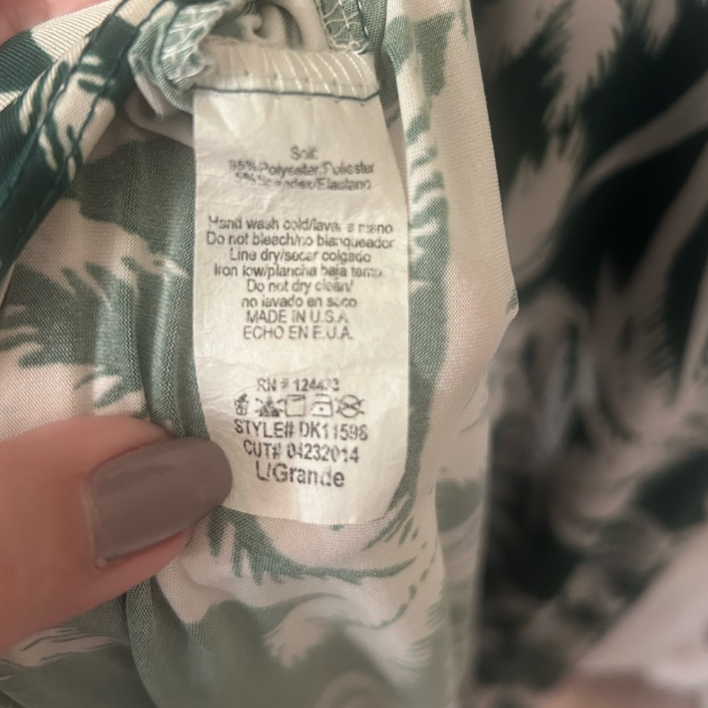 Green Palm Print Maxi Wrap Dress - Picture 5 of 5
